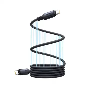 USB-C į USB-C laidas Baseus PicoGo 1 m, juodas, duomenų perdavimas iki 0,48 Gbit/s