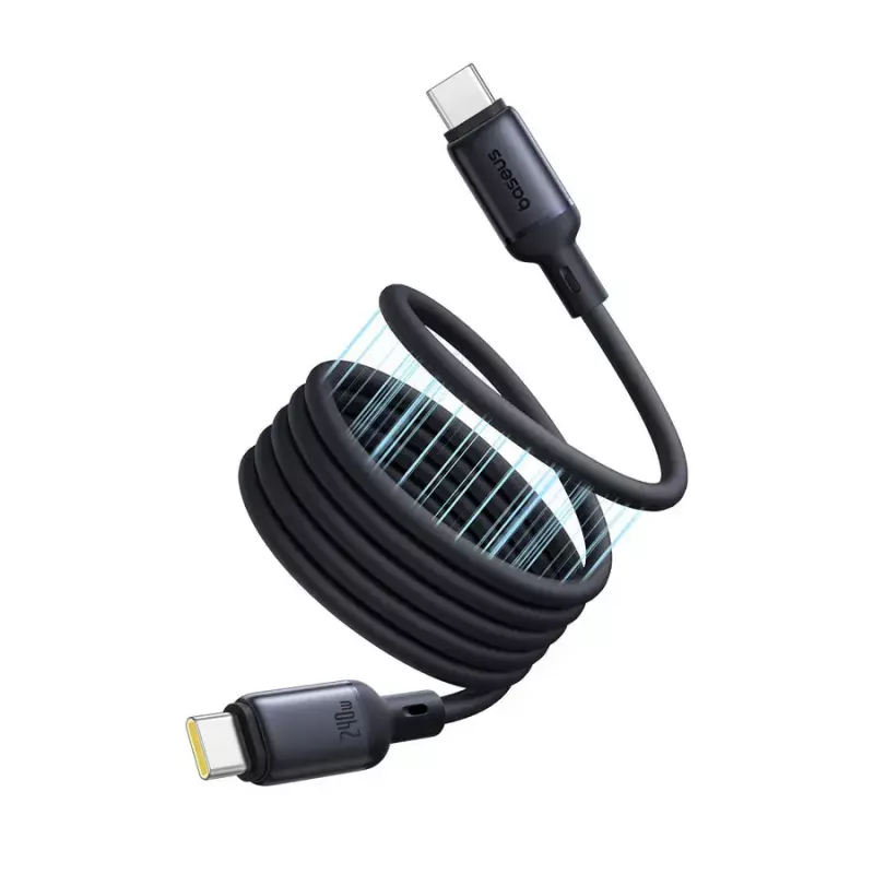 USB-C į USB-C laidas Baseus PicoGo 1 m, juodas, duomenų perdavimas iki 0,48 Gbit/s