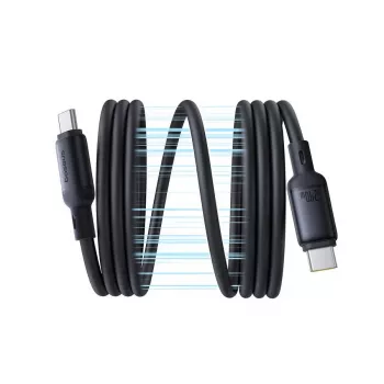 USB-C į USB-C laidas Baseus PicoGo 1 m, juodas, duomenų perdavimas iki 0,48 Gbit/s