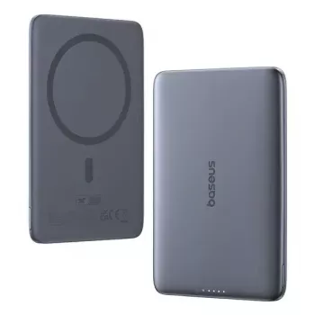 Nešiojamas powerbankas Baseus PicoGo Ultra-Slim 5000 mAh, 20 W išvestis, belaidis įkrovimas, USB-C, pilka