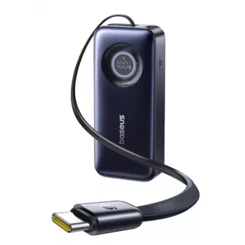 Nešiojamas LiPo maitinimo bankas Baseus CR11 20000mAh 67W su įmontuotu ištraukiamu laidu