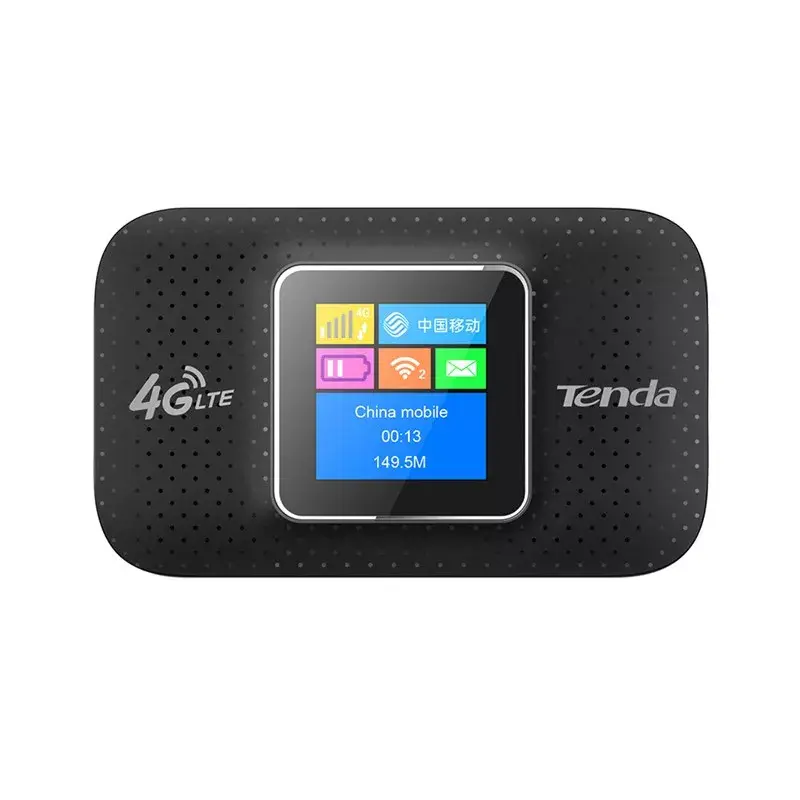Nešiojamasis maršrutizatorius TENDA 4G185 — vienos juostos 2,4 GHz, Wi‑Fi 4 (802.11n), LTE 4G, 150 Mbps, SIM lizdas, USB, vidinės 2 antenos, maitinamas baterija