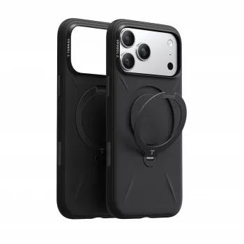 Mobiliojo telefono dėklas Torras Spin Softune Series, skirtas iPhone 17 Pro — juodas, plonas apsauginis dangtelis