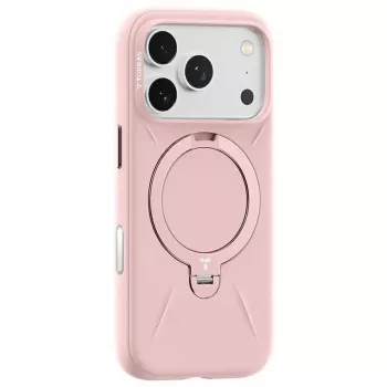 Dėklas telefonui Torras Ostand Spin Softune Series, skirtas iPhone 17 Pro, rožinė