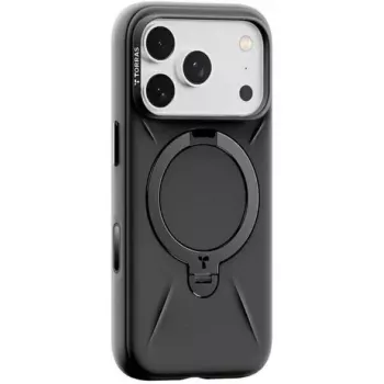 Apsauginis dėklas Torras iPhone 17 Pro — Fitness Series Ostand, juodas, plonas ir lengvas