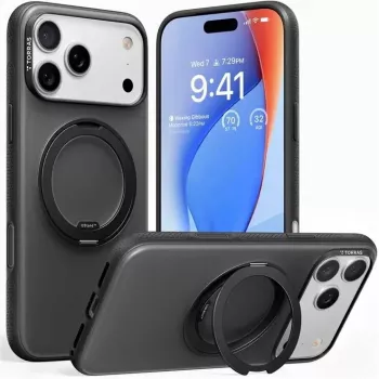 Torras Protective Fitness Series dėklas iPhone 17 Pro Max – juodas, modelis X00FX2432
