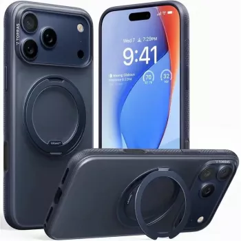 Dėklas telefonui Torras Ostand R Fitness Series, skirtas iPhone 17 Pro Max, tamsiai mėlynas