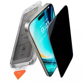 Apsauginis stiklas Torras Privacy INSTALL MASTER, iPhone 17 Air, juodas