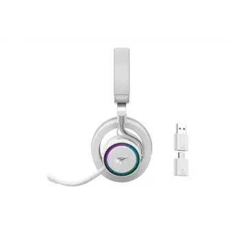 Ausinės HAVIT Fuxi-H8 – belaidės ir laidinės, Bluetooth, 20–20000 Hz, 10 m veikimo atstumas, 300 g, baltos
