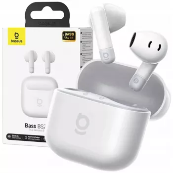 Belaidės ausinės į ausis Baseus Bass BS2 Lite TWS — baltos
