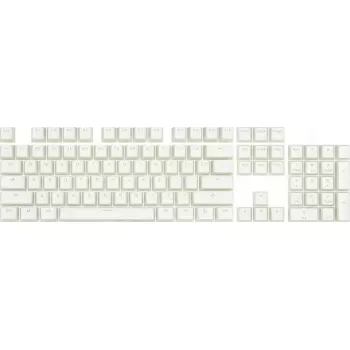 Keycap rinkinys REDRAGON A130 PBT Doubleshot White – keičiamieji klavišų dangteliai, PBT medžiaga, dvigubo liejimo simboliai