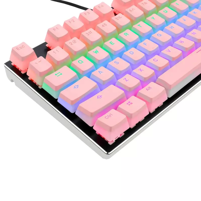 Mechaninių klavišų rinkinys REDRAGON A130 PBT Doubleshot – rausvi, PBT dvigubo liejimo