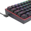 Žaidimų klaviatūra REDRAGON FIZZ PRO K616-RGB B 60% mechaninė USB RF belaidė Bluetooth QWERTY juoda raudona