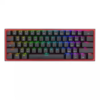 Žaidimų klaviatūra REDRAGON FIZZ PRO K616-RGB B 60% mechaninė USB RF belaidė Bluetooth QWERTY juoda raudona