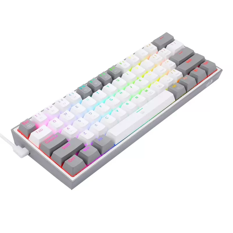 Mechaninė klaviatūra REDRAGON K617-RGB Fizz, laidinė USB, pilkai balta