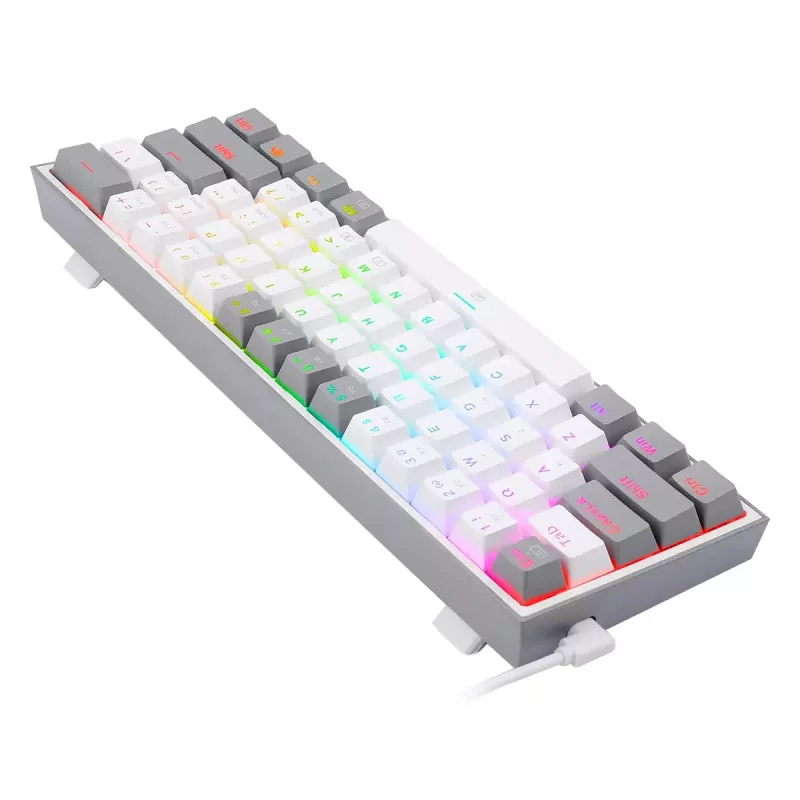 Mechaninė klaviatūra REDRAGON K617-RGB Fizz, laidinė USB, pilkai balta