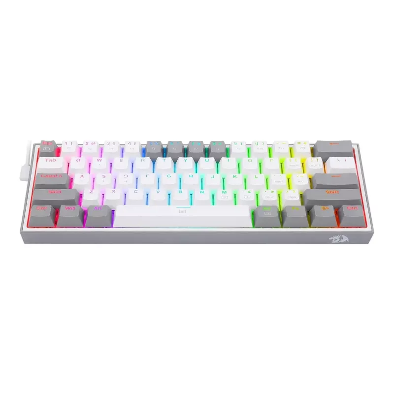 Mechaninė klaviatūra REDRAGON K617-RGB Fizz, laidinė USB, pilkai balta