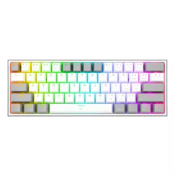 Mechaninė klaviatūra REDRAGON K617-RGB Fizz, laidinė USB, pilkai balta
