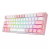 Mechaninė klaviatūra REDRAGON K617-Fizz RGB — laidinė USB, rožinė/balta, 1,5 m laidas
