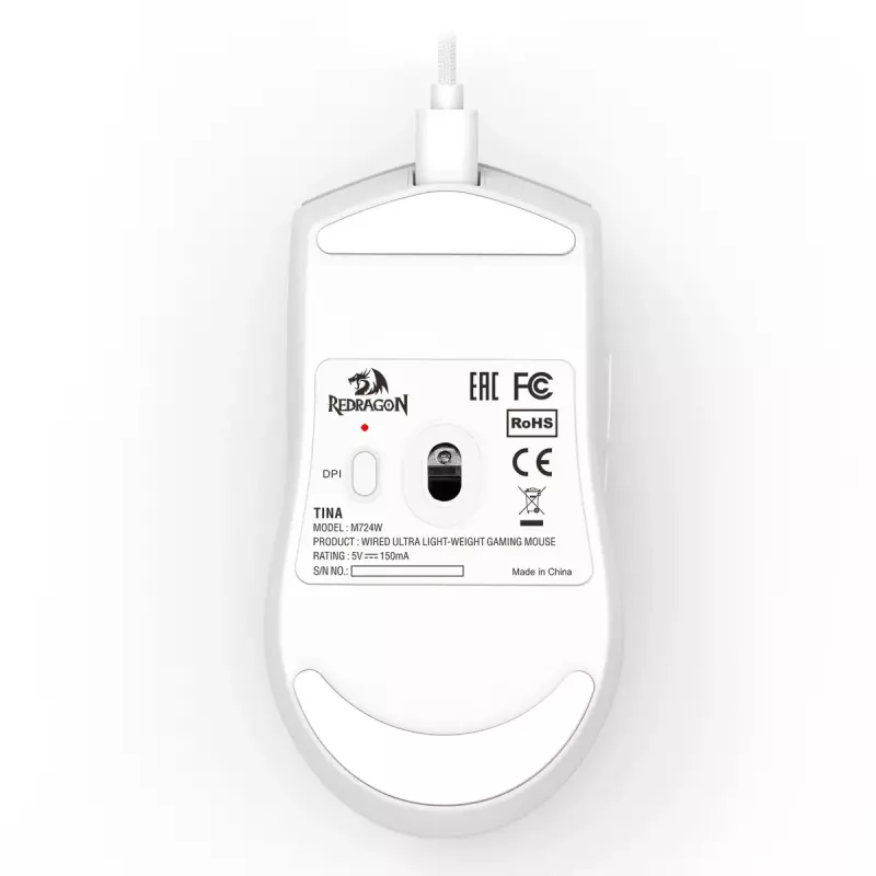 PELĖ REDRAGON M724W-1K K1NG USB Type-C balta