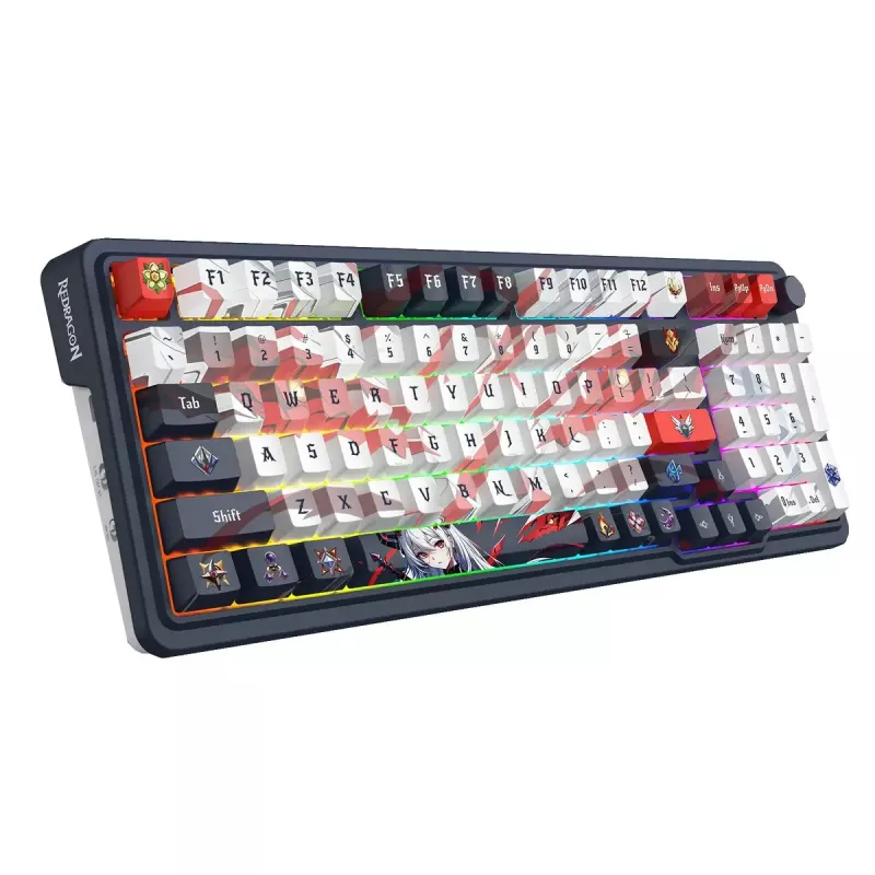Mechaninė klaviatūra REDRAGON K686AK-RGB-PRO EISA – RF belaidė + USB, Navy White, 1,5 m laidas