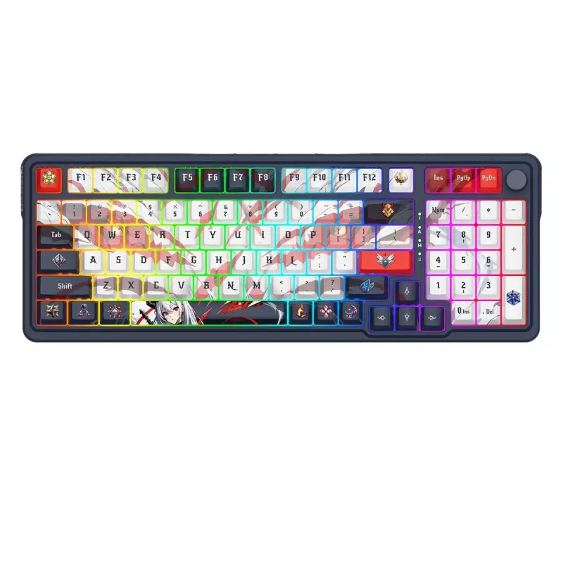 Mechaninė klaviatūra REDRAGON K686AK-RGB-PRO EISA – RF belaidė + USB, Navy White, 1,5 m laidas