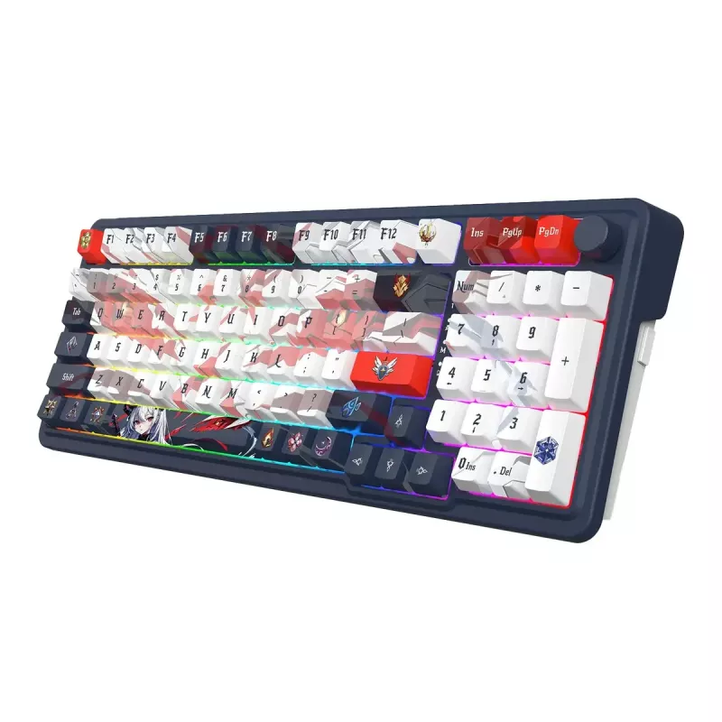 Mechaninė klaviatūra REDRAGON K686AK-RGB-PRO EISA – RF belaidė + USB, Navy White, 1,5 m laidas