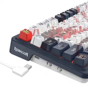 Mechaninė klaviatūra REDRAGON K686AK-RGB-PRO EISA – RF belaidė + USB, Navy White, 1,5 m laidas