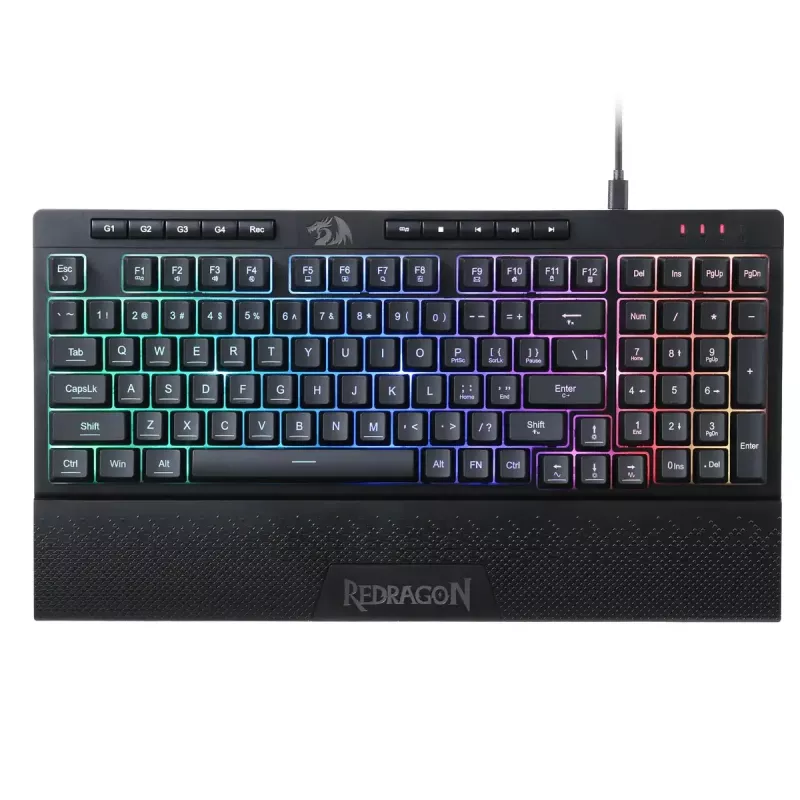 Klaviatūra REDRAGON K515-RGB SHIVA 98 USB Juoda Membraninė Laidinė