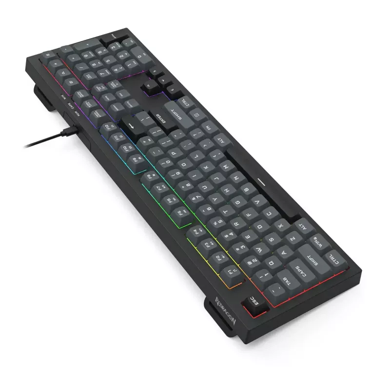 Klaviatūra REDRAGON K518-RGB-GB Crux, laidinė USB, juoda, membraninė
