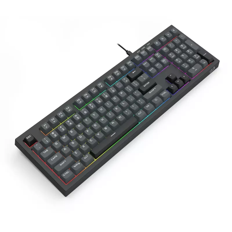 Klaviatūra REDRAGON K518-RGB-GB Crux, laidinė USB, juoda, membraninė