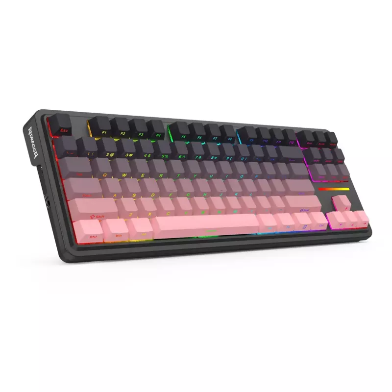 Mechaninė klaviatūra REDRAGON Antonium Pro K728SP-RGB-PRO – USB, RF belaidis, Bluetooth, juoda/rožinė
