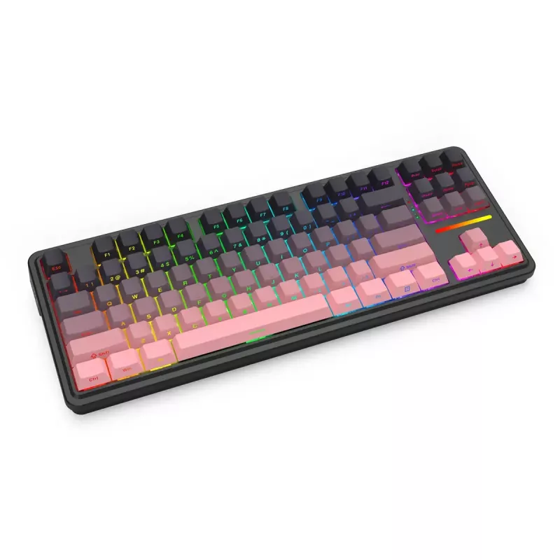 Mechaninė klaviatūra REDRAGON Antonium Pro K728SP-RGB-PRO – USB, RF belaidis, Bluetooth, juoda/rožinė