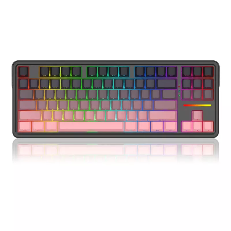 Mechaninė klaviatūra REDRAGON Antonium Pro K728SP-RGB-PRO – USB, RF belaidis, Bluetooth, juoda/rožinė