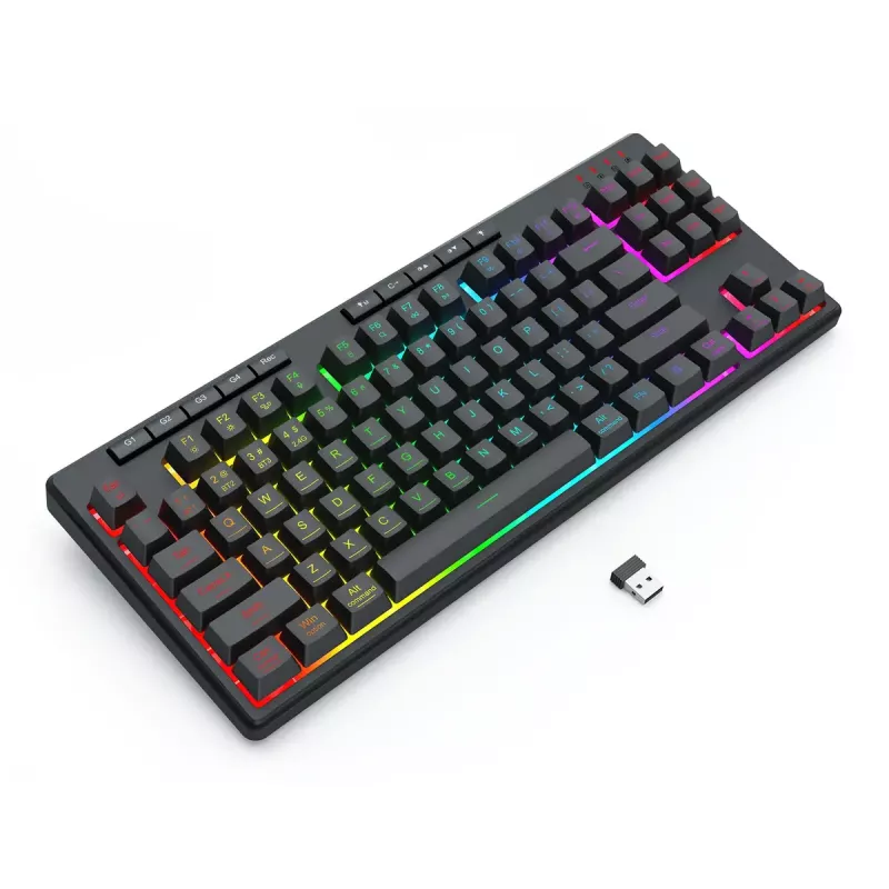 REDRAGON K516RGB-PRO SHIVA PRO 87 klaviatūra USB RF Bluetooth juoda
