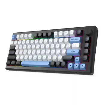 Klaviatūra REDRAGON K732WLB-RGB-PRO URANUS PRO — 65% mechaninė, USB + RF belaidis + Bluetooth, QWERTY, anglų išdėstymai, 1,5 m laidas, Juoda/Balta