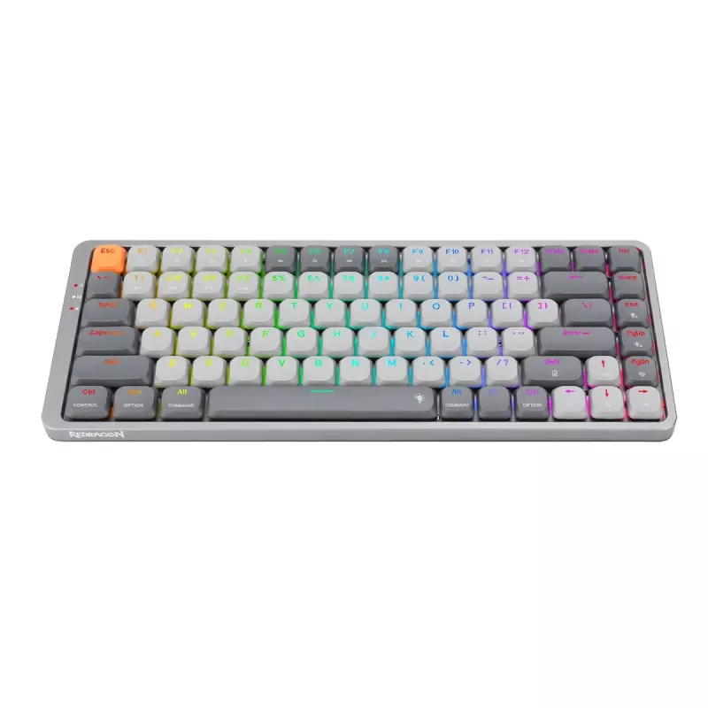 Mechaninė klaviatūra REDRAGON K652GG-RGB-PRO Azure, pilka, belaidė, 75%