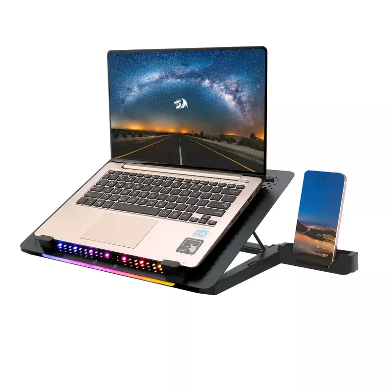 Aušinimo padėklas nešiojamam kompiuteriui REDRAGON GCP500 Ivy, ergonomiškas dizainas, 5 ventiliatoriai