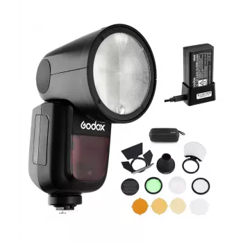 Kompaktiška blykstė Godox V1-C Black, 1,5 s įkrovimo laikas, 420 g