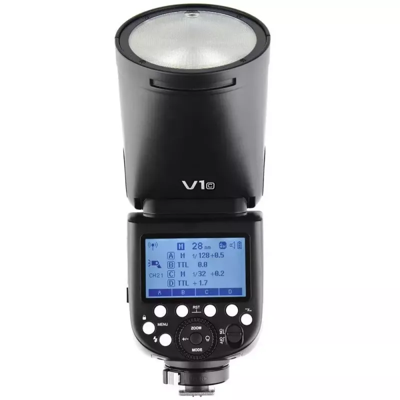 Kompaktiška blykstė Godox V1-C Black, 1,5 s įkrovimo laikas, 420 g