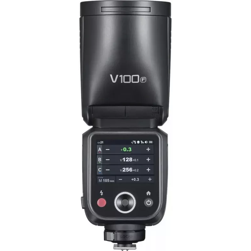 Blykstė Godox V100-F Fujifilm – nešiojama ličio jonų blykstė ant fotoaparato