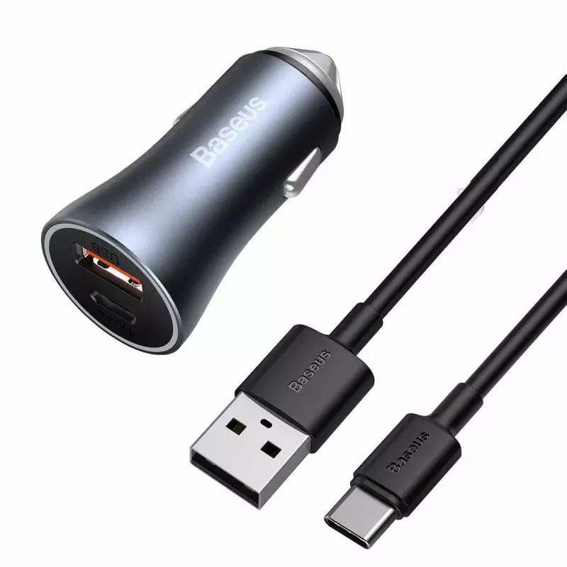 Automobilinis USB įkroviklis Baseus TZCCJD-0G 40W tamsiai pilkas