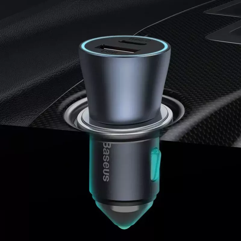 Automobilinis USB įkroviklis Baseus TZCCJD-0G 40W tamsiai pilkas