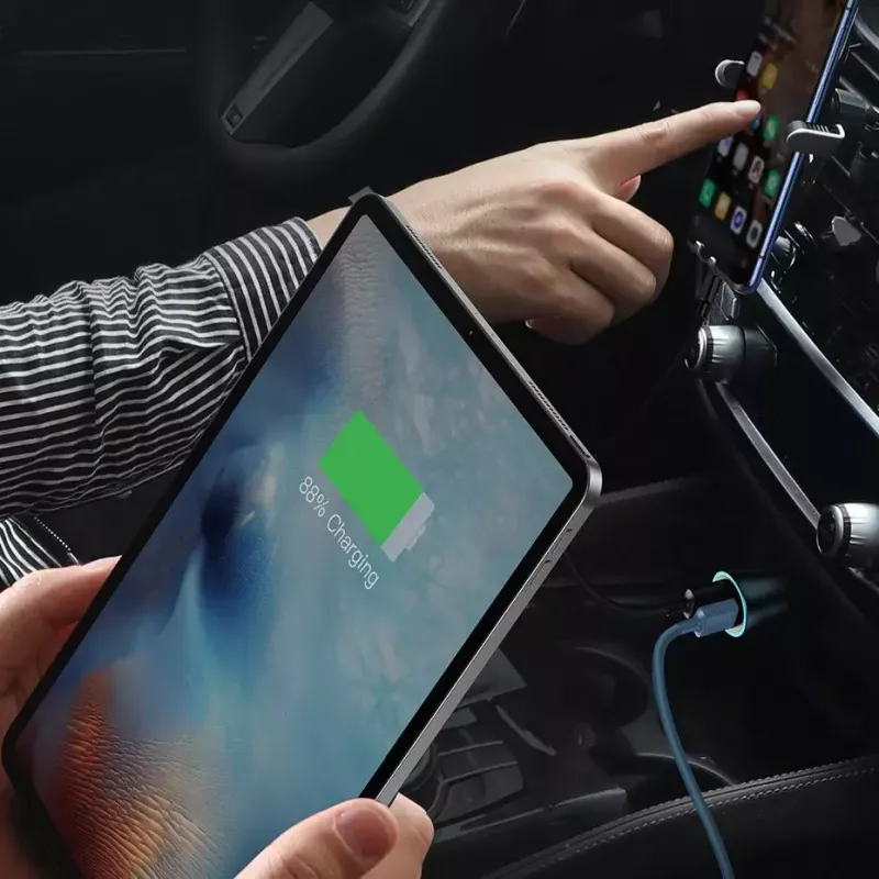 Automobilinis USB įkroviklis Baseus TZCCJD-0G 40W tamsiai pilkas