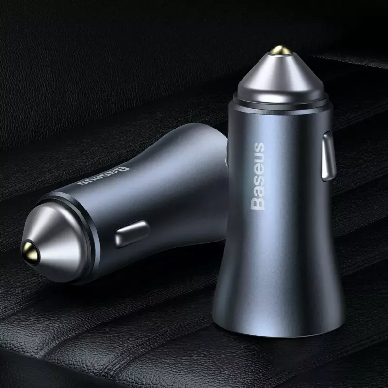 Automobilinis USB įkroviklis Baseus TZCCJD-0G 40W tamsiai pilkas