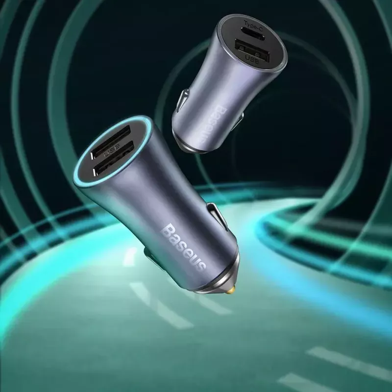 Automobilinis USB įkroviklis Baseus TZCCJD-0G 40W tamsiai pilkas