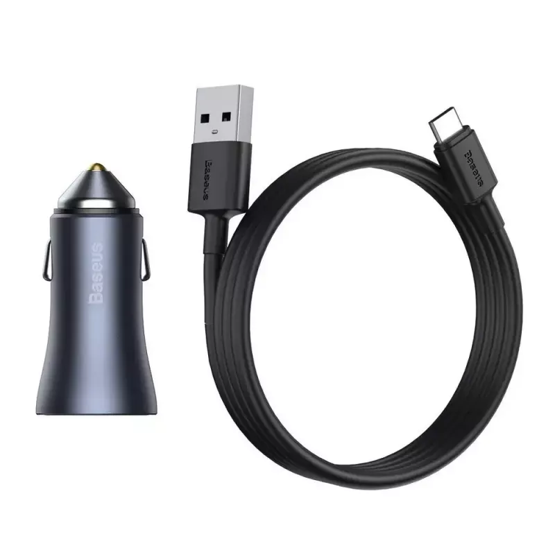 Automobilinis USB įkroviklis Baseus TZCCJD-0G 40W tamsiai pilkas