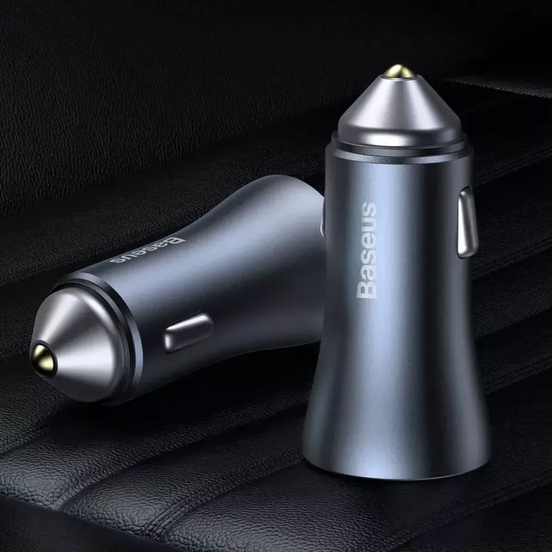 Automobilinis USB įkroviklis Baseus TZCCJD-0G 40W tamsiai pilkas