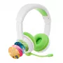 Ausinės BuddyPhones School+ Wireless – laidinės ir belaidės Bluetooth, USB-C, uždengiančios ausis, 20–20000 Hz, 147 g, žalia/balta