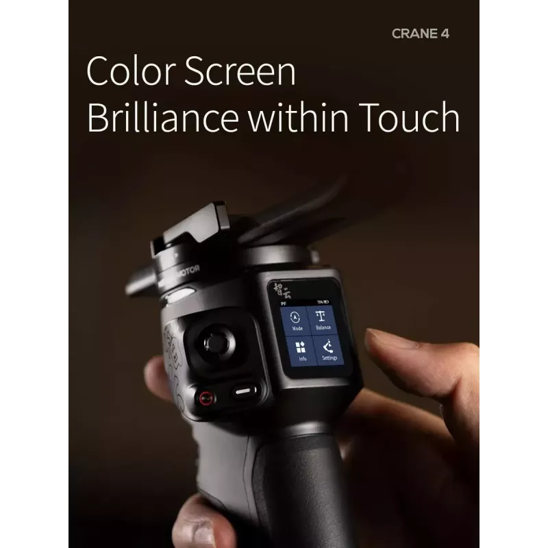Gimbal Zhiyun Crane 4 3 ašių stabilizatorius su iki 10 valandų baterijos veikimo laiku